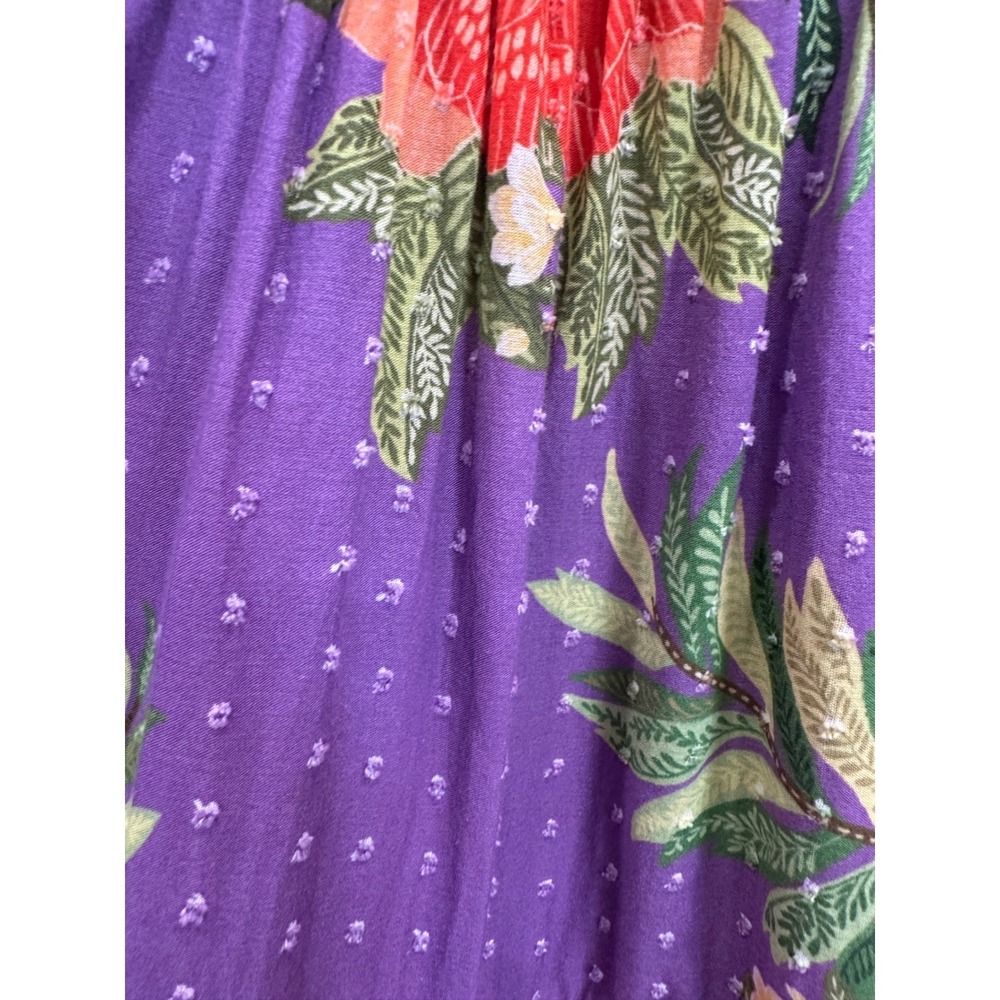 Farm Rio Anthropologie Floral Tiered Maxi Skirt Size Medium Colorful - Picture 16 of 16